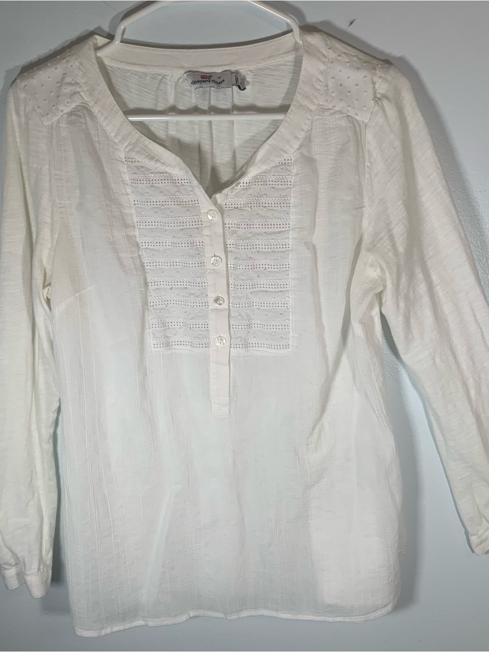 Vineyard Vines Women’s White Button-Front Boho Tunic Top Size Medium